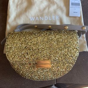 NWT gold glitter waist bag